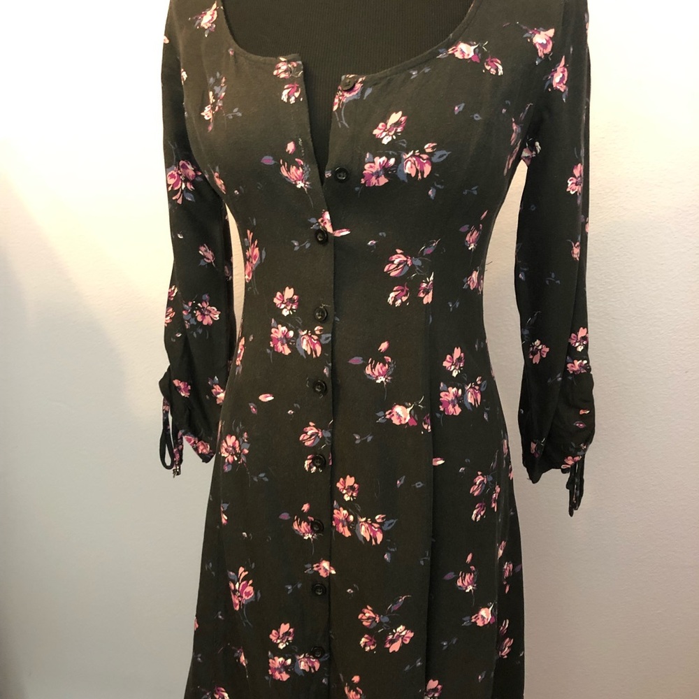 Button Up Laced Back Dress